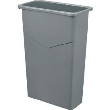 GLOBAL EQUIPMENT Slim Trash Can, Gray, 23 Gallon A-PR001GY